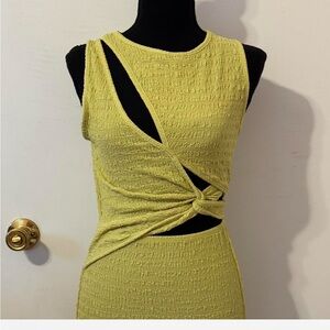 Chic Asymmetrical Yellow Dress